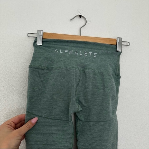 Alphalete OG Revival Leggings Sage Green Color Size Small Women’s High Waisted - Picture 7 of 11